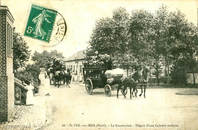 Dpart d'une colonie scolaire - Sanatorium de Saint-Pol-sur-Mer