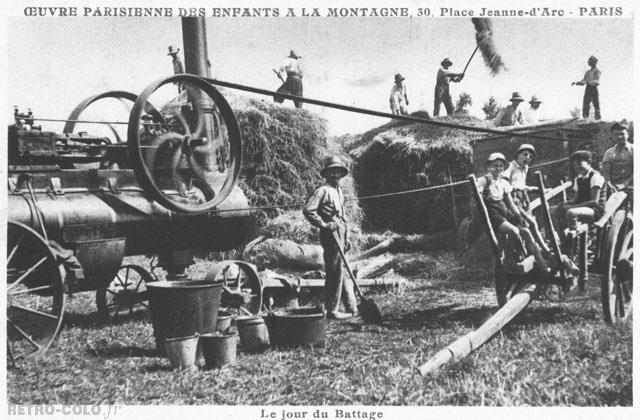 Le jour du battage - Oeuvre Parisienne des Enfants  la Montagne