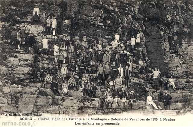 Les enfants en promenade - Oeuvre Laque des Enfants  la Montagne