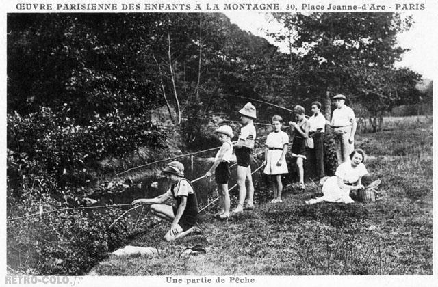 Une partie de pche - Oeuvre Parisienne des Enfants  la Montagne